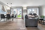 Wohnzimmer - Ferienhaus Momme II Büsum - Top-Hundeurlaub