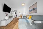 Wohnzimmer - Ferienwohnung Katharina Olpenitz - Top-Hundeurlaub