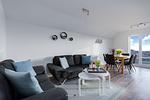 Wohnzimmer - Ferienwohnung Treibgut Olpenitz - Top-Hundeurlaub