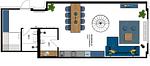 Grundriss - Ferienwohnung mit 2 Schlafzimmern und Terrasse (S22) - Top-Hundeurlaub
