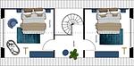 Grundriss - Ferienwohnung mit 2 Schlafzimmern und Terrasse (S22) - Top-Hundeurlaub