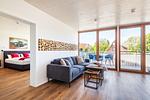 Wohnung Flut, Wohnzimmer - Best Büsum Wohnung Flut – moderne Ferienwohnung mit Balkon - Top-Hundeurlaub