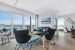 Wohnzimmer - Ferienwohnung Dock 76 Bridge - Penthouse - Top-Hundeurlaub