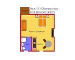 Grundriss - Dünenhaus Ückeritz UnserUsedomDe FeWo ca.23qm 11/4, direkt am Strand - Top-Hundeurlaub