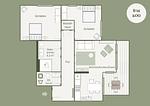 Grundriss - Apartment B14 mit Südbalkon & Nutzung der Wellness- & Aktivbereiche im "Pine Hill Resort" - Top-Hundeurlaub