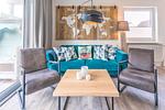 Deichlodge, Lodge. Eins, Wohnzimmer - Ferienwohnung Deichlodge, Lodge. Eins - Top-Hundeurlaub