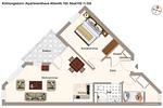 Grundriss - Apartmenthaus Atlantik 102 - Top-Hundeurlaub