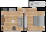 Grundriss - 2-Raum-Fewo Enna 3 - Top-Hundeurlaub