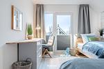 Schlafzimmer - Ferienwohnung Nordseeresort 36b AHOI Schönheit Büsum - Top-Hundeurlaub