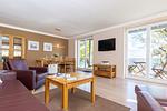 Wohnzimmer - FeWo Wellenspiel - Kamin, Sauna, Meerblick - Top-Hundeurlaub