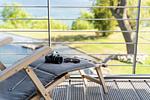 Balkon - FeWo Wellenspiel - Kamin, Sauna, Meerblick - Top-Hundeurlaub