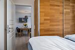 Schlafzimmer - FeWo Hafenliebe - Kamin, Sauna, Meerblick - Top-Hundeurlaub