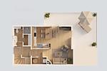 Grundriss - Ferienhaus Glück unter Reet mit Sauna, Kamin und Terrasse - Top-Hundeurlaub