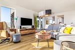 Wohnzimmer - Ferienwohnung Hafen Loft Olpenitz - Top-Hundeurlaub