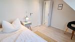 Schlafzimmer - Ferienwohnung "Achtern Diek 3" 1. Reihe an der Ostseeküste - Top-Hundeurlaub
