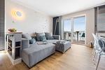 Wohnzimmer - Ferienwohnung LangeBank mit Hafenblick, App. 1, Olpenitz - Top-Hundeurlaub