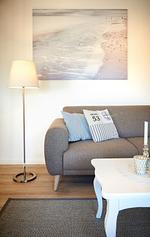 Wohnzimmer - Ferienwohnung Wasserspiel am Wittensee - mit SPIELSCHEUNE - Top-Hundeurlaub