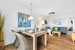 Wohnzimmer - Ferienhaus Kaptains Strandhuus Olpenitz - Top-Hundeurlaub