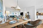 Wohnzimmer - Ferienhaus Kaptains Strandhuus Olpenitz - Top-Hundeurlaub