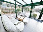 Terrasse - Ferienwohnung Ginster, gern mit Hund, Wintergarten - Top-Hundeurlaub