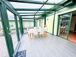 Terrasse - Ferienwohnung Ginster, gern mit Hund, Wintergarten - Top-Hundeurlaub