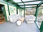 Terrasse - Ferienwohnung Ginster, gern mit Hund, Wintergarten - Top-Hundeurlaub
