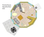 Ferienhaus Nordlichter - Kugelhaus am Tollensesee - Grundriss Erdgeschoss - Nordlichter - Top-Hundeurlaub