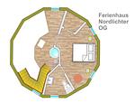 Ferienhaus Nordlichter - Kugelhaus am Tollensesee - Grundriss Obergeschoss - Nordlichter - Top-Hundeurlaub