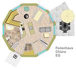 Kugelhaus Chiara am Tollensesee Penzlin – Grundriss Erdgeschoss - Chiara - Top-Hundeurlaub
