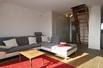 Wohnzimmer - Ferienwohnung Dünennest - Top-Hundeurlaub