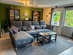 Wohnzimmer im modern renovierten Ferienhaus Hus Thovid in Småland - Hus Thovid - Top-Hundeurlaub