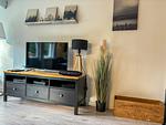 Helles Wohnzimmer im Ferienhaus Hus Thovid im skandinavischen Stil - Hus Thovid - Top-Hundeurlaub