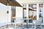 Blick zur Terrasse - Wohnung 11 - Top-Hundeurlaub