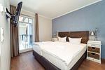 Schlafzimmer mit Doppelbett - Wohnung 05 - Top-Hundeurlaub