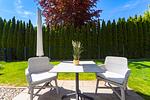 Terrasse mit Gartenblick - Wohnung 05 - Top-Hundeurlaub