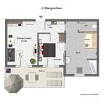 Grundriss 2. OG - Wohnung 47 - Top-Hundeurlaub