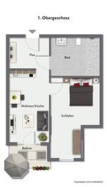 Grundriss | 1. OG - Wohnung 38 - Top-Hundeurlaub