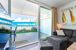 Wohnzimmer mit Blick auf Schiff - Promenadenvilla 03 Wohnung 02 - Top-Hundeurlaub