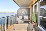 Terrasse - Ferienwohnung Knuts Hafenlounge Olpenitz - Top-Hundeurlaub