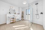 Badezimmer - Ferienwohnung Knuts Hafenlounge Olpenitz - Top-Hundeurlaub