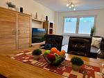 Wohnzimmer - Gästewohnung Dahlienblüte - Top-Hundeurlaub