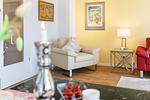 Wohnzimmer - Apartment "Wikinger Exklusiv" mit Haffblick und Kamin - Top-Hundeurlaub