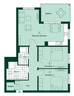Grundriss - Apartment "Wikinger Exklusiv" mit Haffblick und Kamin - Top-Hundeurlaub