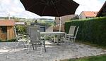 Grillbereich - Ferienhaus Familien-Idyll Bibertalblick - Top-Hundeurlaub