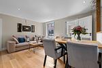 Wohnzimmer - Ferienwohnung Stadtperle Gold Westerland auf Sylt - Top-Hundeurlaub