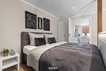 Schlafzimmer - Ferienwohnung Stadtperle Gold Westerland auf Sylt - Top-Hundeurlaub