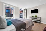 Schlafzimmer - Ferienwohnung Stadtperle Silver Westerland auf Sylt - Top-Hundeurlaub