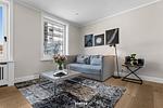 Wohnzimmer - Ferienwohnung Stadtperle Silver Westerland auf Sylt - Top-Hundeurlaub