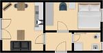 Grundriss - Appartement Heverstroem 1 - Top-Hundeurlaub
