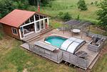 Hauptansicht des modernen Ferienhauses Vara Hemma mit Pool in Blekinge - Vara Hemma - Top-Hundeurlaub